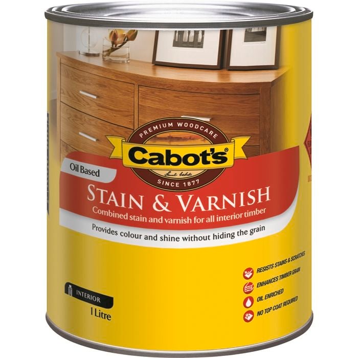 Cabot's 1L Cedar Satin Oil Based Stain And Varnish