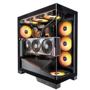 OKINOS AQ9 ARGB Panoramic Tempered Glass PC Case with Fans