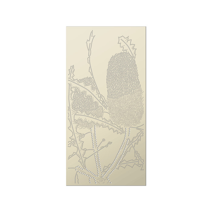 Walpix 1800 x 900 x 2.5mm Magnolia Flat Profile Banksia Perforated Aluminium Decorative Screen