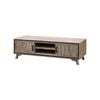 TV Cabinet with 2 Storage Drawers Cabinet Solid Acacia Wooden Entertainment Unit in Sliver Bruch Colour