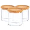 Argon Tableware Glass Storage Jar - Cork Lid - 550ml - Modern Round Scandi Organisation Container Glass Jar - Set Of 3