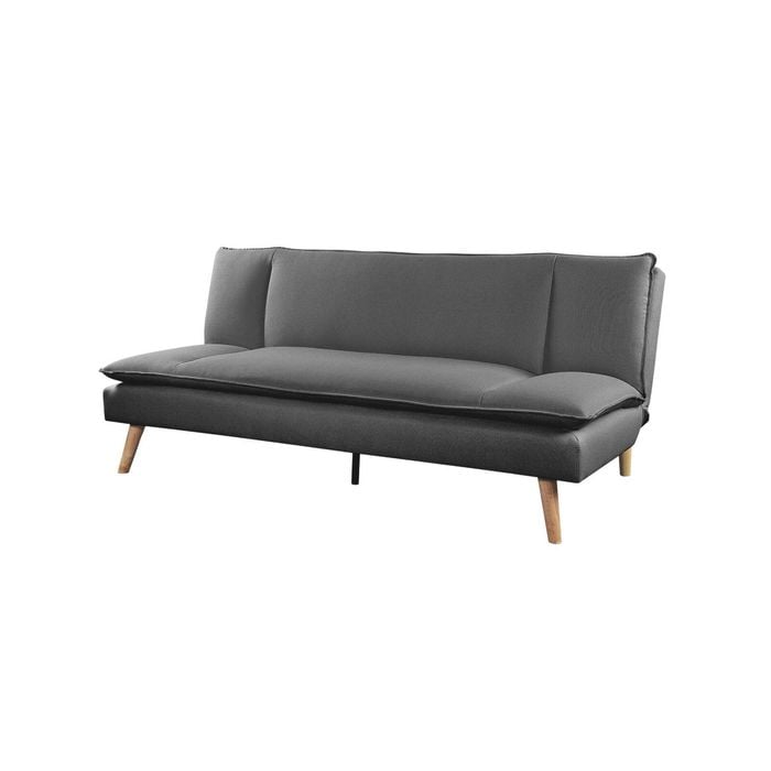Foret Sofa Bed Futon Recliner Lounge Fabric Couch Convertible 3-seater Grey