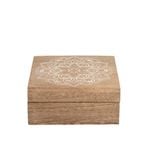 Willow & Silk Handmade 14cm Wooden Carved Mandala Trinket Box