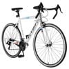 VEVOR 700C Wheels Racing Bike White 21 Speeds with Carbon Steel Frame Drop Bar