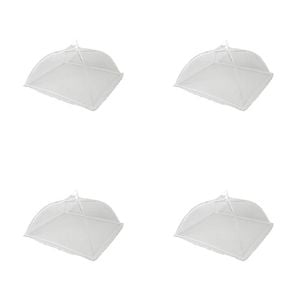 4x TopChef Plastic Mesh Food Cover Tent 1245x45cm - White