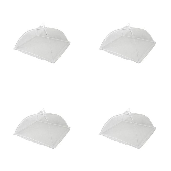 4x TopChef Plastic Mesh Food Cover Tent 1245x45cm - White