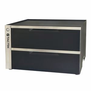 Tactix 60cm Black Double Drawer Cabinet