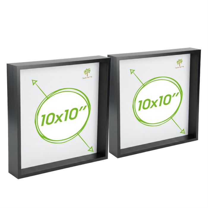 Nicola Spring 2 Piece Box Photo Frame Set - 10 X 10 Square Acrylic Frame