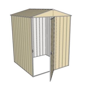Build-a-Shed 1.5 x 1.5 x 2.3m Front Gable Single Hinged Door Shed - Cream