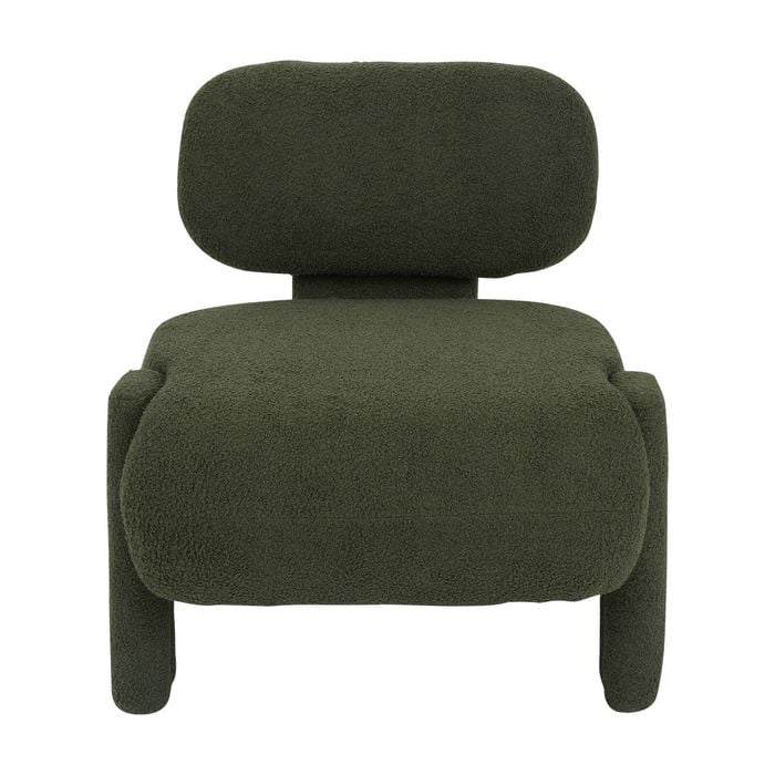 Soft Fleece Accent Chair-Moss Green