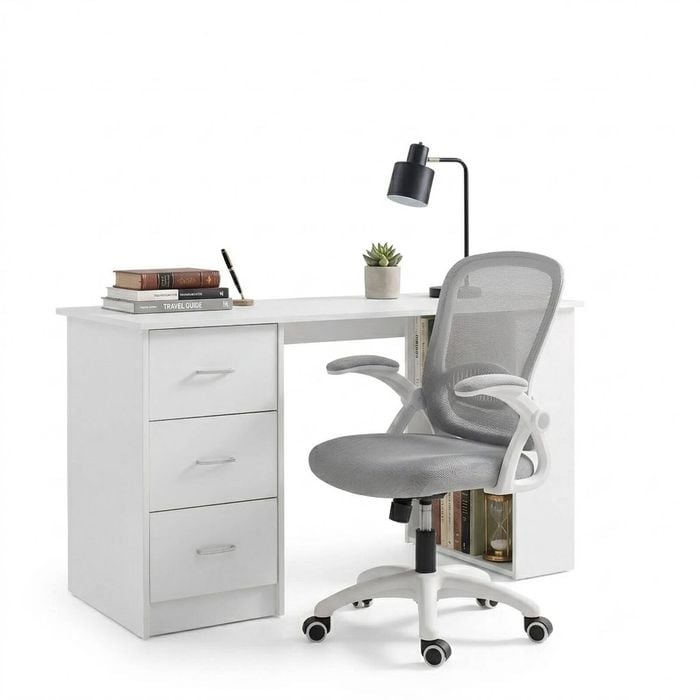 Artiss Computer Desk & Ergonomic Office Chair Set 120cm Home Office Computer Desk and Chair