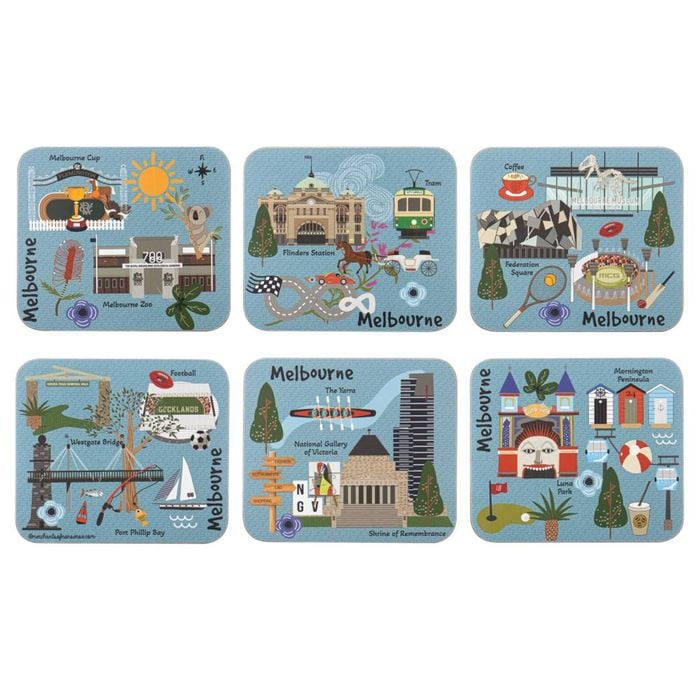 Ashdene Land Down Under Set of 6 Coasters
