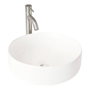 CIBO Matte White Round Thin Edge Ceramic Basin