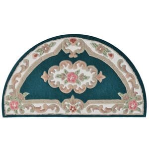 Traditional Handmade Wool Rug-Avolon-Turquoise-67x127cm
