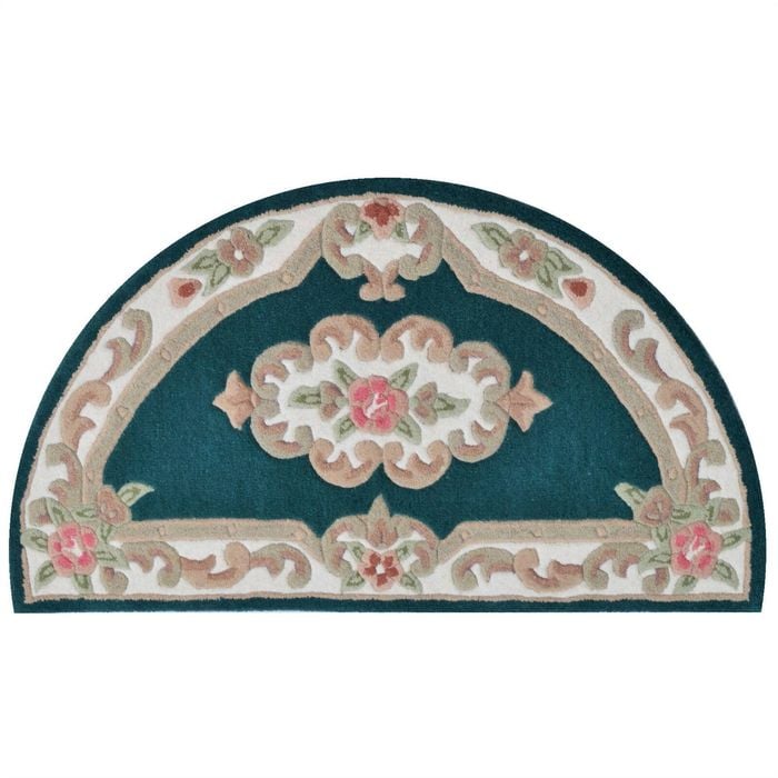 Traditional Handmade Wool Rug-Avolon-Turquoise-67x127cm