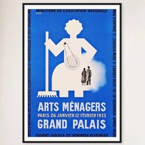 Galrie Vintage Arts Menagers Grand Palais Poster - Elegant Wall Art for Home Decor, Black Frame, A2 42 x 60cm (16 x 24inch)