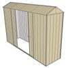 Build-a-Shed 0.8 x 3 x 2.1m Gable Double Sliding Side Door Shed - Cream