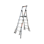 Gorilla 150kg 5 - 8 Step Silverback Adjustable Platform Ladder With Leveller Legs