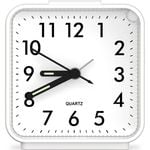 Small Analog  Clock, Silent Alarm, Snooze, Luminous, No Ticking