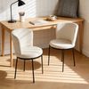 BRIBRION x2 Velvet Dining Chairs with Black Metal Legs Upholstered Wide Back for Kitchen Restaurant Beige