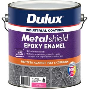 Dulux 4L Metalshield Epoxy Enamel Gloss Paint Extra Bright - 4L