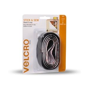 VELCRO® Brand 25mm x 1m Black Stick And Sew Tape