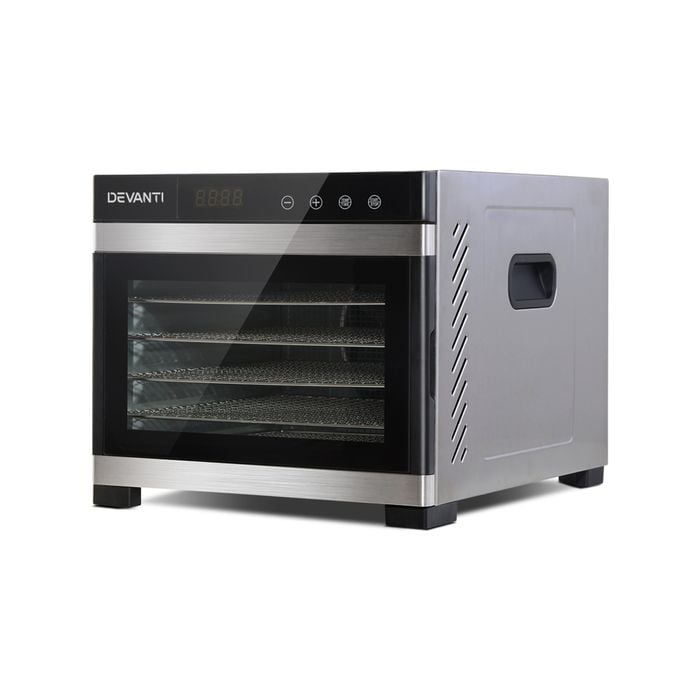 Food Dehydrator 6 Trays Commercial Dehydrators Fruit Beef Jerky MakerDryer Stainless Steel
