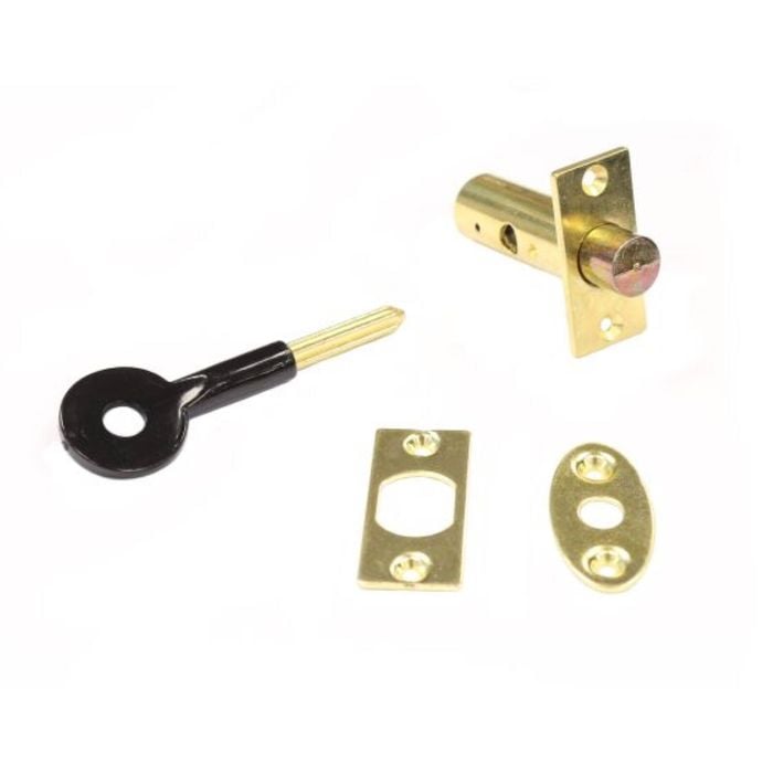 Yale Polished Brass Window Bolt with Spline Key
