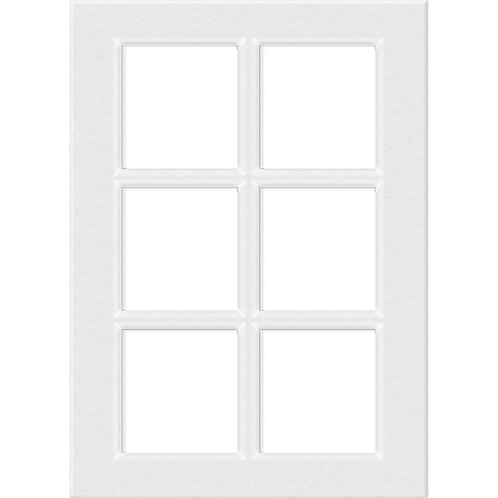 Kaboodle 400mm 6 Panel Glass Cabinet Door - Gloss White