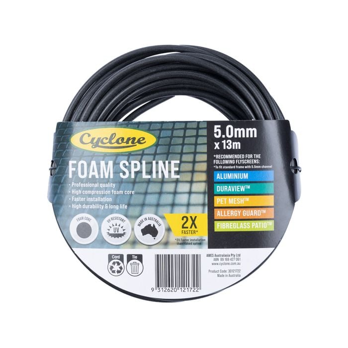 Cyclone 5.0mm x 13m Pro Foam Spline