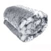 Shaye Luxury Range Faux Fur Throw Rug 127 x 152 cm Silver Leopard