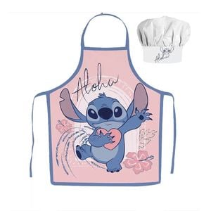 Disney Lilo And Stitch Kids Pink Apron And Chef's Hat Set
