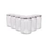 Argon Tableware 380ml Glass Jam Jars With Airtight Silver Lids - Set Of 6 Empty Screw Top Kitchen Storage Preserving Jar