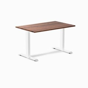 Desky Fixed Height Walnut Hardwood Desk 120x75cm White Leg
