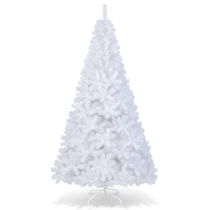 Costway 2.1M PVC Christmas Tree Indoor Outdoor Holiday Decoration White