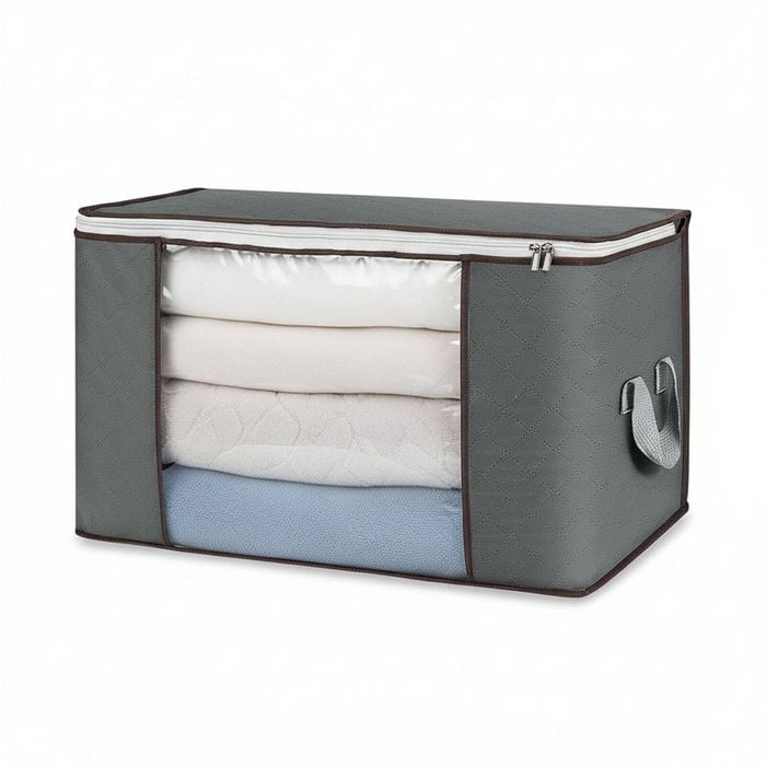 6 Pack Large Storage Bags for Clothes, Blankets, and More - Grey