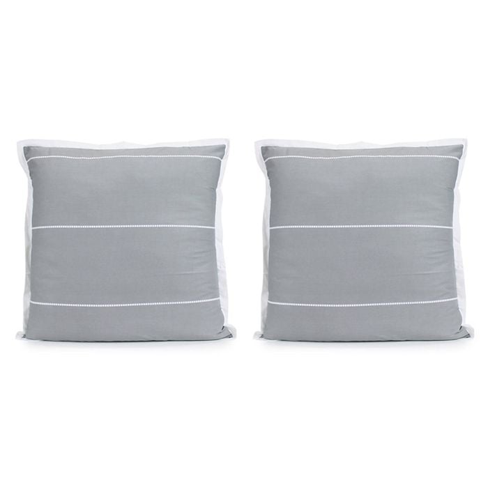 2PK Jason Commercial Calista Euro Pillow Case 65x65cm Granite