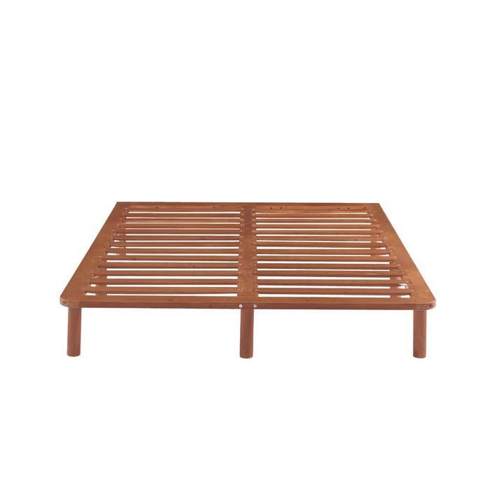 Bondi Wooden Pinewood Bed Base in Walnut - Queen