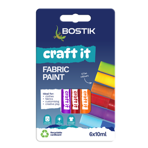 Craft It 6 x 10ml Fabric Paint Sticks