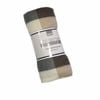 Budget 165gsm Printed Checkered Soft Polar Fleece Extra Large Throw / Single Sized Blanket 150 X 200 Cm Brown