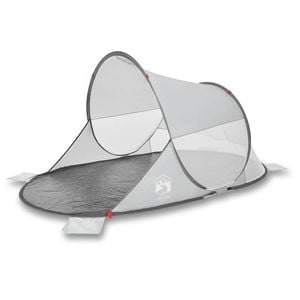 vidaXL Beach Tent Foldable Camping Tent Outdoor Shelter Grey Pop-up Waterproof