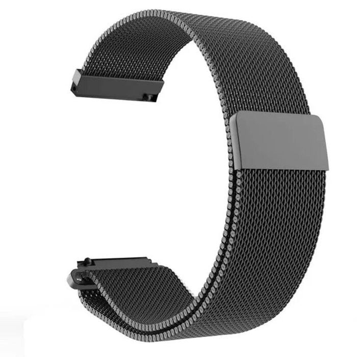 Stainless Steel Magnetic Milanese Watch Strap Samsung Galaxy Watch Garmin Venu Huawei Universal 20mm (Black)