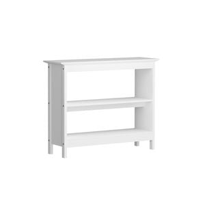 Oikiture 3-Tier Console Table Sofa Side Storage Shelf White