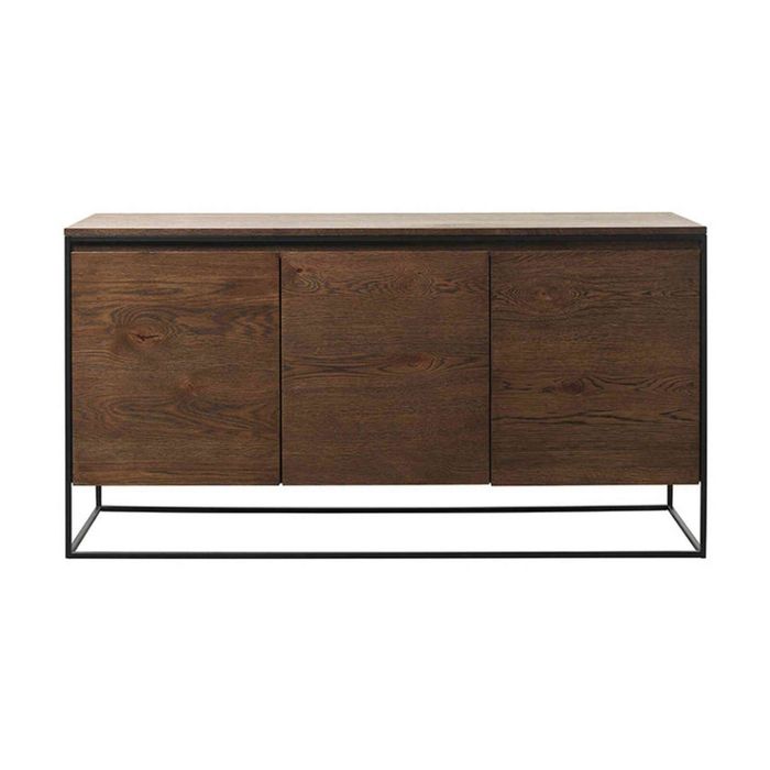 Modern Furniture RIVOLI Sideboard Buffet 155cm -  Smoked Oak / Black