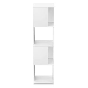 Ufurniture Rotating Bookshelf 4-Tier Wooden Bookcase Corner Standing Display Shelf Organizer CD Storage Rack White