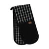 Ladelle Hemingway Taupe Double Cotton Linen Oven Mitt Cookware Black