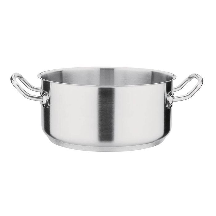 Vogue Casserole Pan Stainless Steel Induction Compatible 4.5l 240mm Commercial Kitchen Cookware