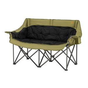 San Hima Double Camping Chair Padded Portable Folding Moon Chair Outdoor Green