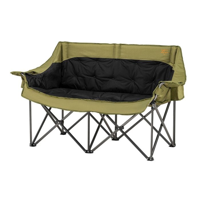 San Hima Double Camping Chair Padded Portable Folding Moon Chair Outdoor Green