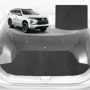 6D Diamond Car Boot Mat for Mitsubishi Pajero Sport (KR/KS/QE/QF)2015-Current-Cargo Mat-Black-Outback GT